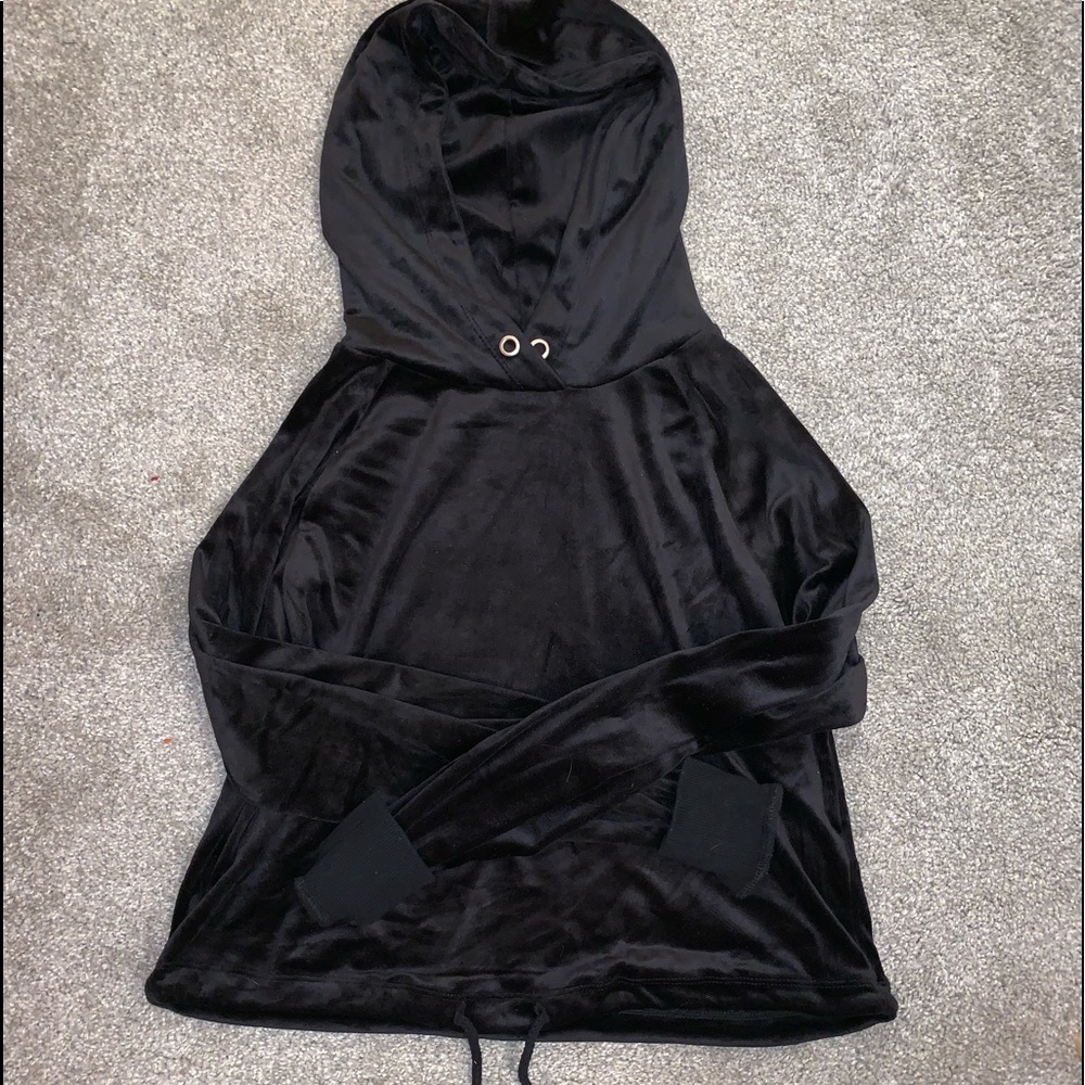 velvet black hoodie